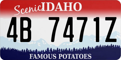 ID license plate 4B7471Z