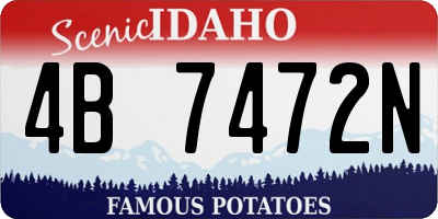 ID license plate 4B7472N