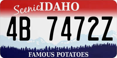 ID license plate 4B7472Z