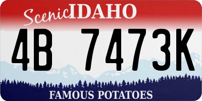 ID license plate 4B7473K