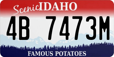 ID license plate 4B7473M