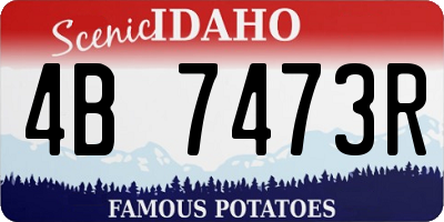 ID license plate 4B7473R