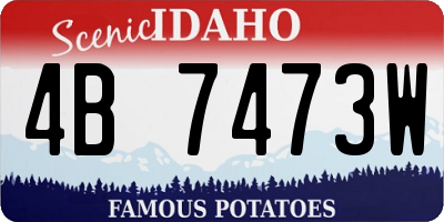 ID license plate 4B7473W