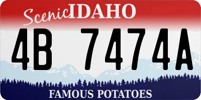ID license plate 4B7474A
