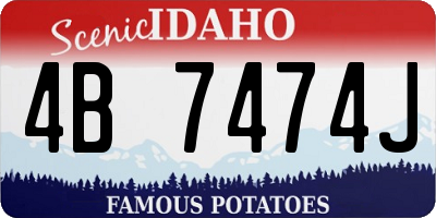 ID license plate 4B7474J