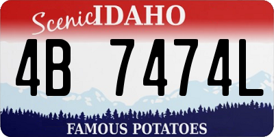 ID license plate 4B7474L