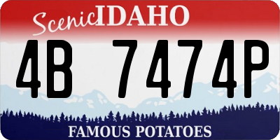 ID license plate 4B7474P