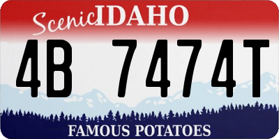 ID license plate 4B7474T