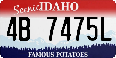 ID license plate 4B7475L