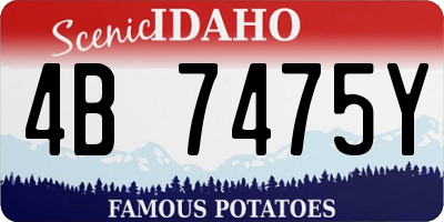 ID license plate 4B7475Y