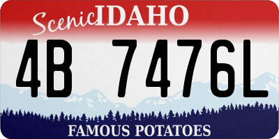 ID license plate 4B7476L