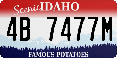 ID license plate 4B7477M