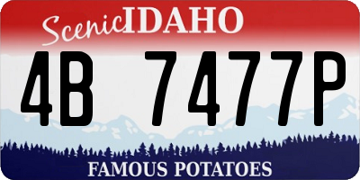 ID license plate 4B7477P