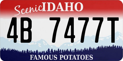 ID license plate 4B7477T