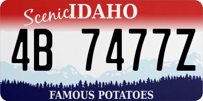 ID license plate 4B7477Z