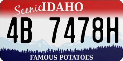 ID license plate 4B7478H