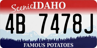 ID license plate 4B7478J