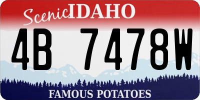 ID license plate 4B7478W