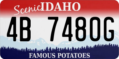 ID license plate 4B7480G