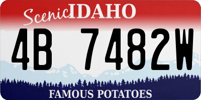 ID license plate 4B7482W