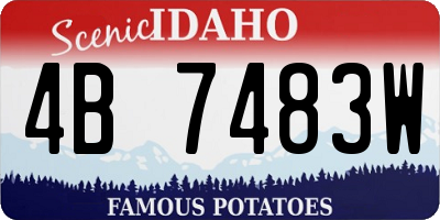 ID license plate 4B7483W