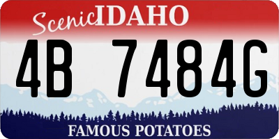 ID license plate 4B7484G