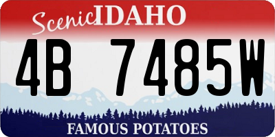 ID license plate 4B7485W