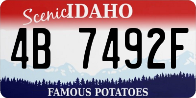 ID license plate 4B7492F