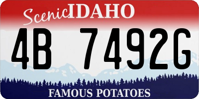 ID license plate 4B7492G