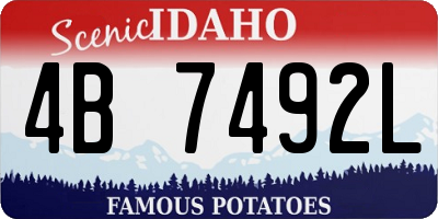 ID license plate 4B7492L