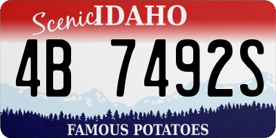 ID license plate 4B7492S