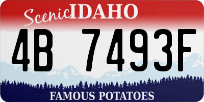 ID license plate 4B7493F