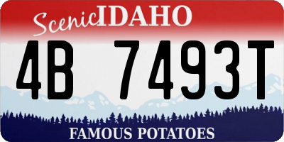 ID license plate 4B7493T