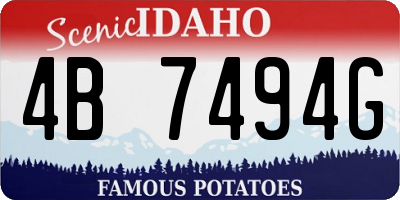 ID license plate 4B7494G