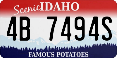 ID license plate 4B7494S