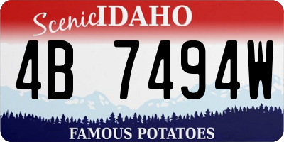 ID license plate 4B7494W