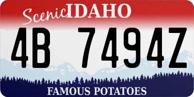 ID license plate 4B7494Z