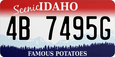 ID license plate 4B7495G