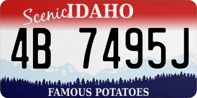 ID license plate 4B7495J
