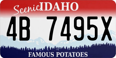 ID license plate 4B7495X