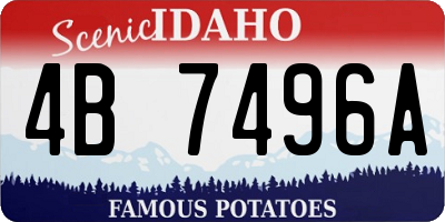 ID license plate 4B7496A