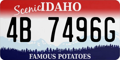 ID license plate 4B7496G