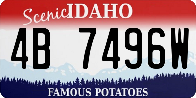 ID license plate 4B7496W