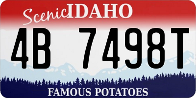 ID license plate 4B7498T