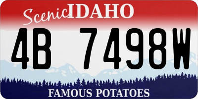 ID license plate 4B7498W