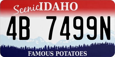 ID license plate 4B7499N