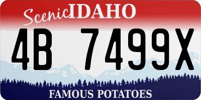 ID license plate 4B7499X