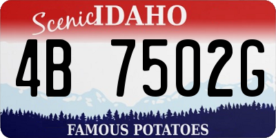 ID license plate 4B7502G