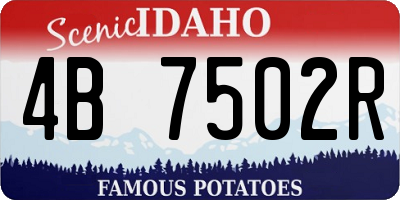 ID license plate 4B7502R