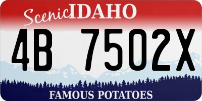 ID license plate 4B7502X